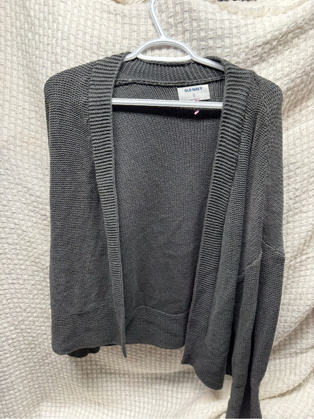 Old Navy Women's Charcoal Open-Front Knit Cardigan